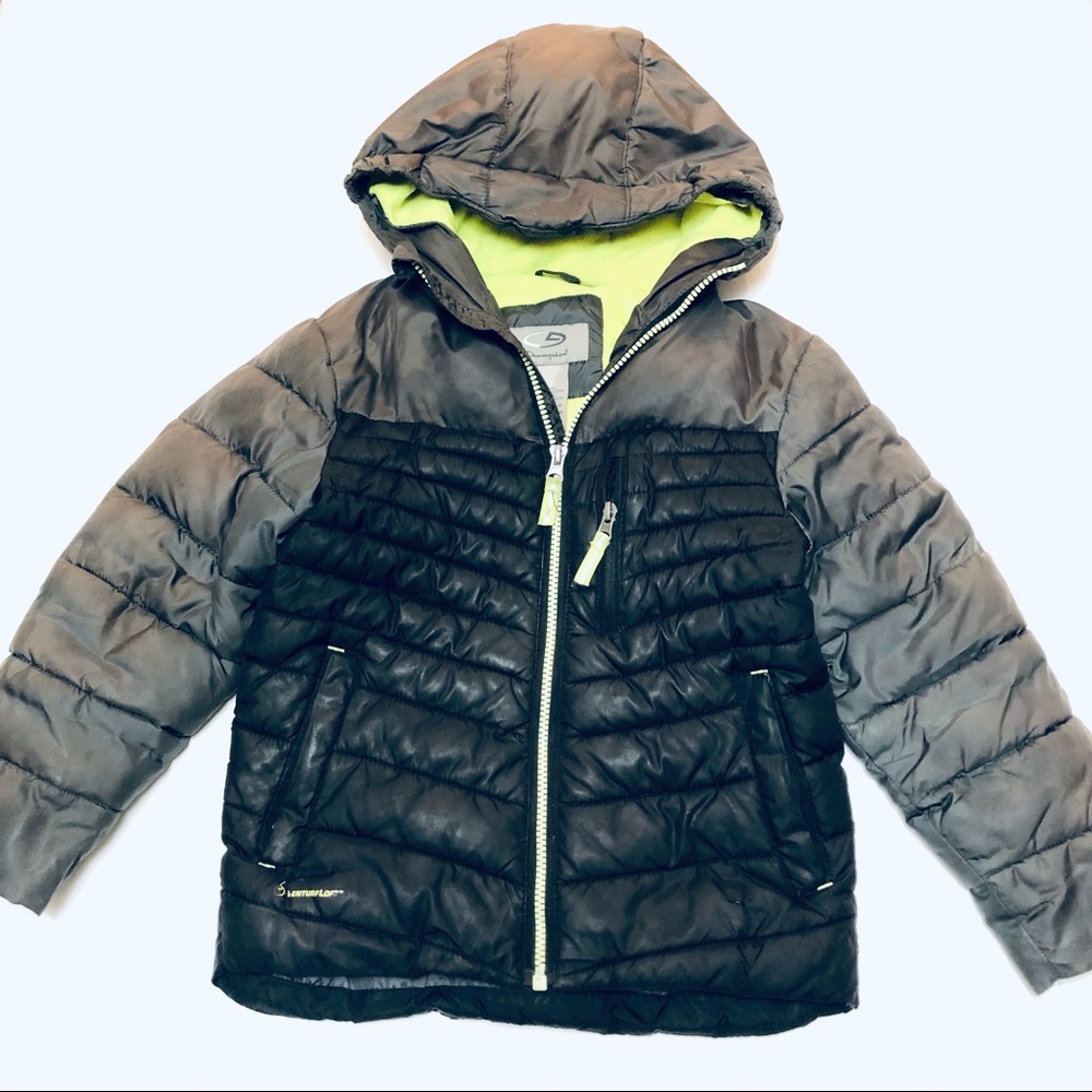 C9 by Champion Grey and Neon Puffer Coat - Boys 4-5